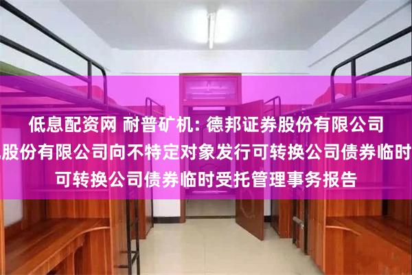 低息配资网 耐普矿机: 德邦证券股份有限公司关于江西耐普矿机股份有限公司向不特定对象发行可转换公司债券临时受托管理事务报告