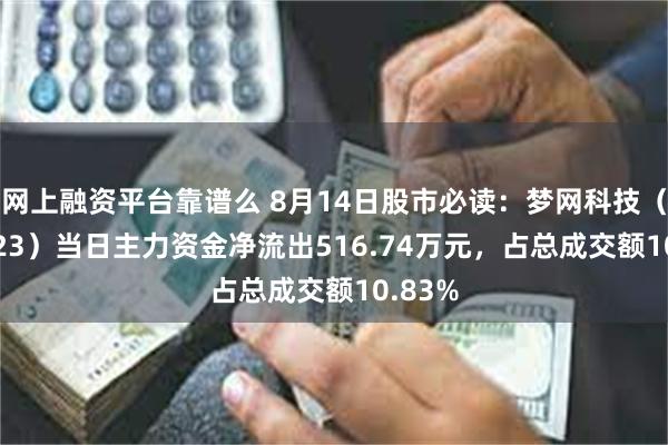 网上融资平台靠谱么 8月14日股市必读：梦网科技（002123）当日主力资金净流出516.74万元，占总成交额10.83%