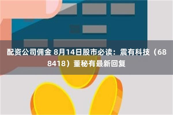 配资公司佣金 8月14日股市必读：震有科技（688418）董秘有最新回复