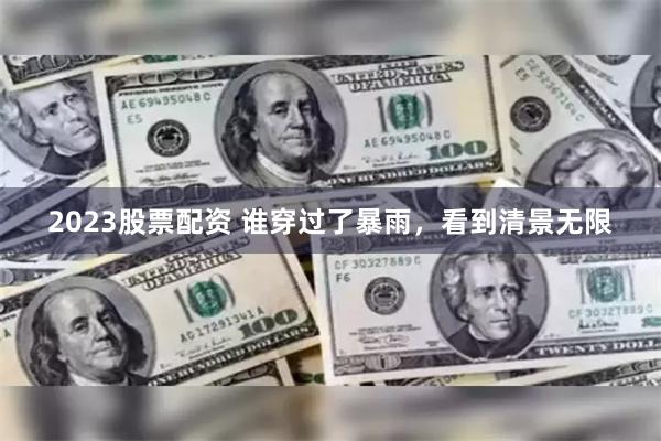 2023股票配资 谁穿过了暴雨，看到清景无限