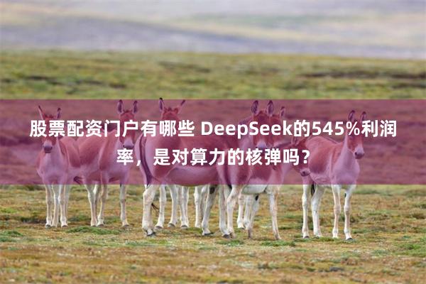 股票配资门户有哪些 DeepSeek的545%利润率，是对算力的核弹吗？