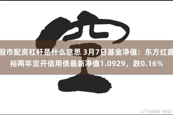 股市配资杠杆是什么意思 3月7日基金净值：东方红鑫裕两年定开信用债最新净值1.0929，跌0.16%